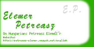 elemer petreasz business card